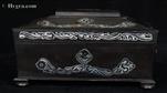 806JB: Antique Shaped Coromandel Ebony Box with Mother of Pearl Inlay Inside with Lift Out Tray Circa 1835