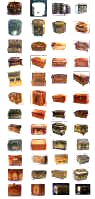 thumbnail index of tea caddies and chests